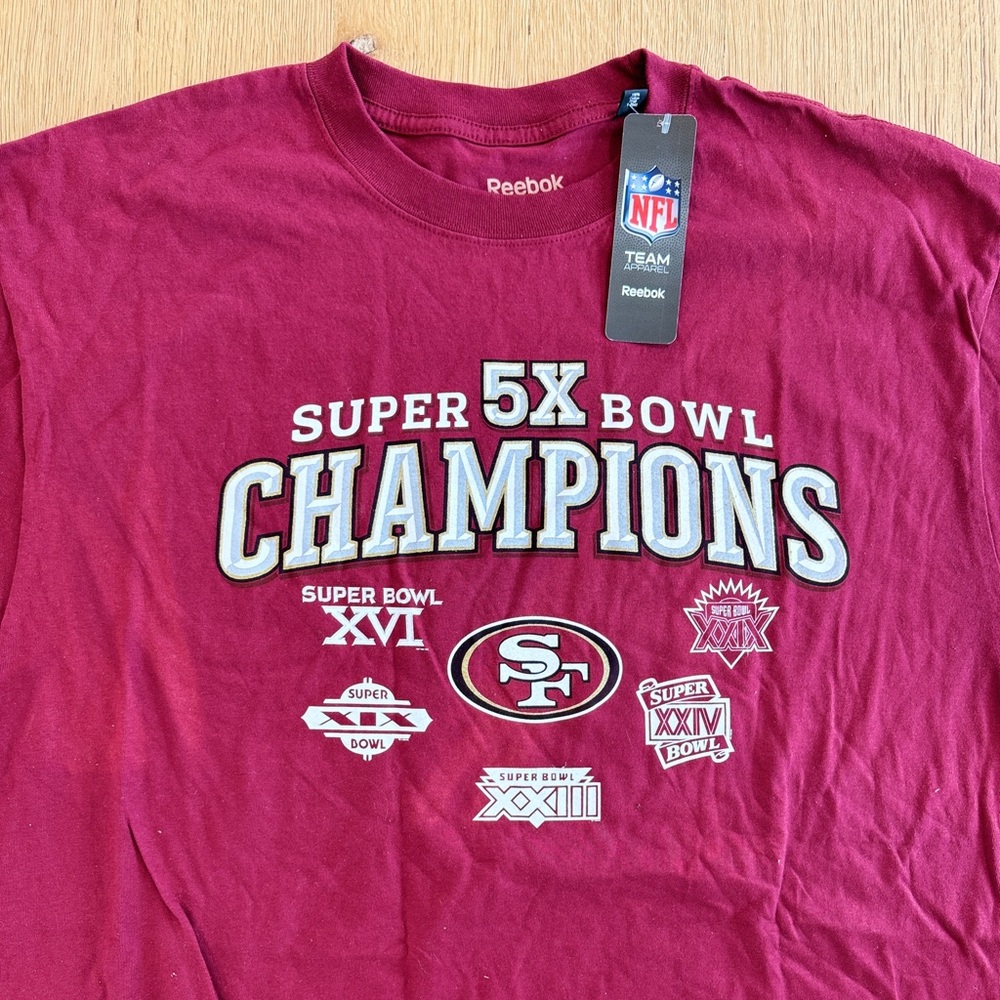 NWT - Reebok NFL 49ers 5X Super Bowl Champions